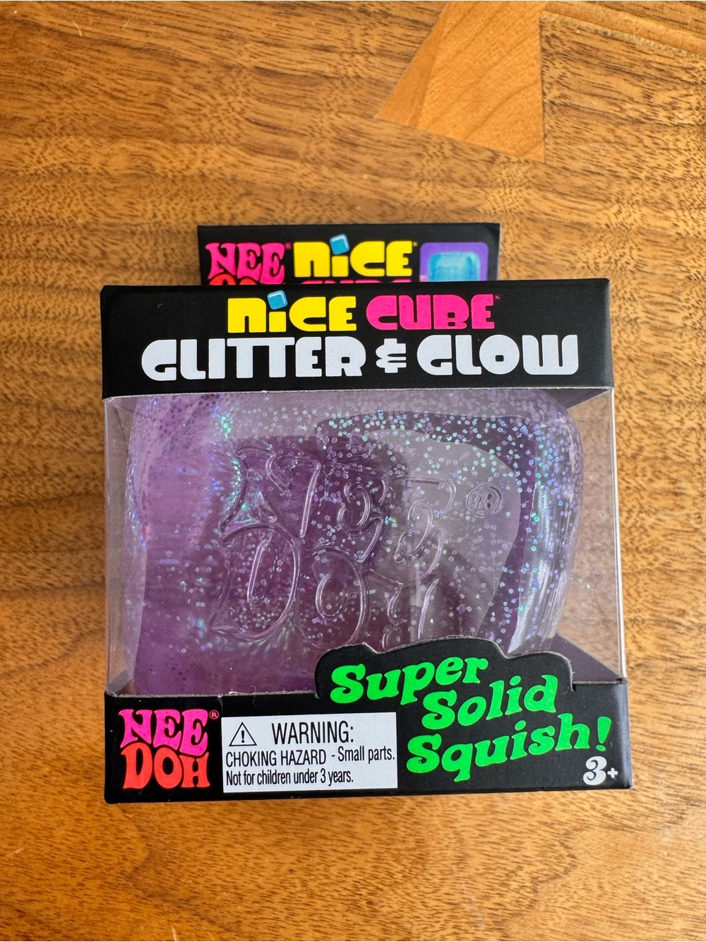 Authentic Schylling NeeDoh Nice Cube Glitter & Glow Purple Squishy Fidget Toy